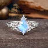 Luxe Vintage 4 Prong Kite-Cut Natural Moonstone Engagement Ring